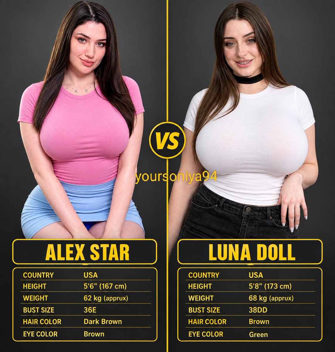 yoursoniya94's tweet photo. Who's your favourite Performer 🔥 

A — Alex Star🔥
B — Luna Doll 🔥 https://t.co/P1ggk86AVu
