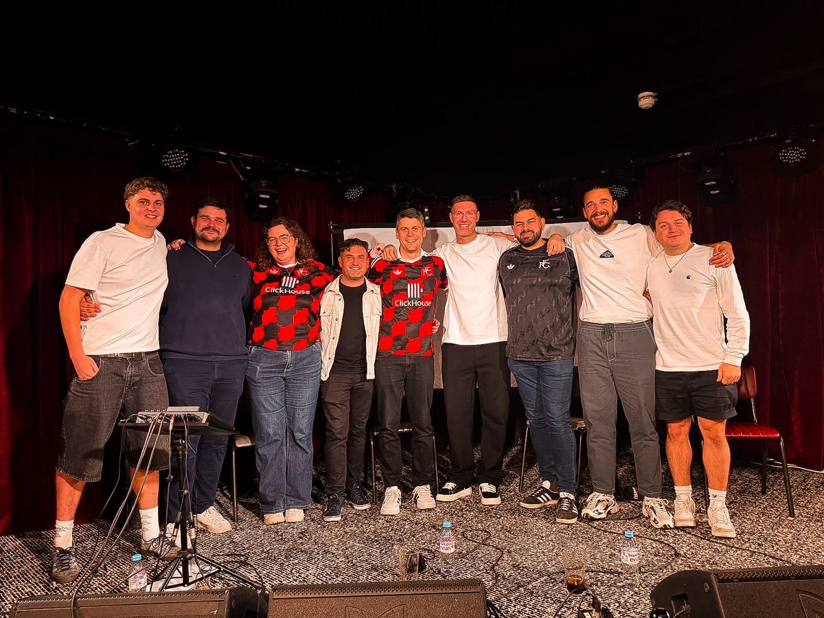 MrSammyJames's tweet photo. Incredible night at the Half Moon with Kevin McDonald on stage for a live @FulhamishPod

Thanks to everyone who came along https://t.co/lV3lCrNjpI