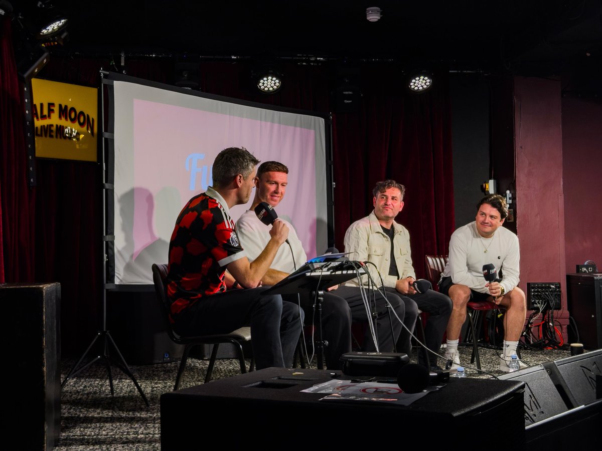 MrSammyJames's tweet photo. Incredible night at the Half Moon with Kevin McDonald on stage for a live @FulhamishPod

Thanks to everyone who came along https://t.co/lV3lCrNjpI