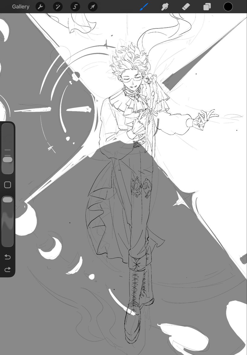 Caroool_ovo's tweet photo. It’s already 4 AM and I’m still cooking. Burned out, will carry on tomorrow. 

Spoilers: it’s a huge illustration. https://t.co/56LjlrBKKd