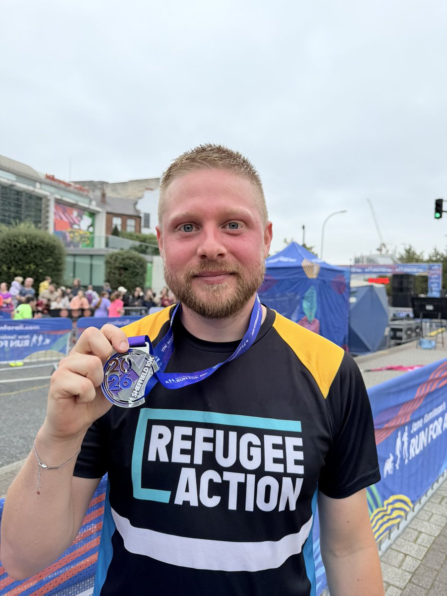 JackWDart's tweet photo. In April, I’m running the London Marathon to raise £3,000 for Refugee Action, a charity whose work I care deeply about.

Today, I ran the Sheffield 10K in under 50 minutes, setting a new PB as I build towards my first full marathon.

The reason I’m doing it matters much more than the running. Refugees are facing relentless hostility, while Refugee Action and the people working to support them are also being subjected to abuse for simply helping people seeking safety.

Their work is vital. They support people who have fled war, persecution and violence, helping them rebuild their lives with dignity and security.

If you can, please donate and help me reach £3,000 for Refugee Action before April.