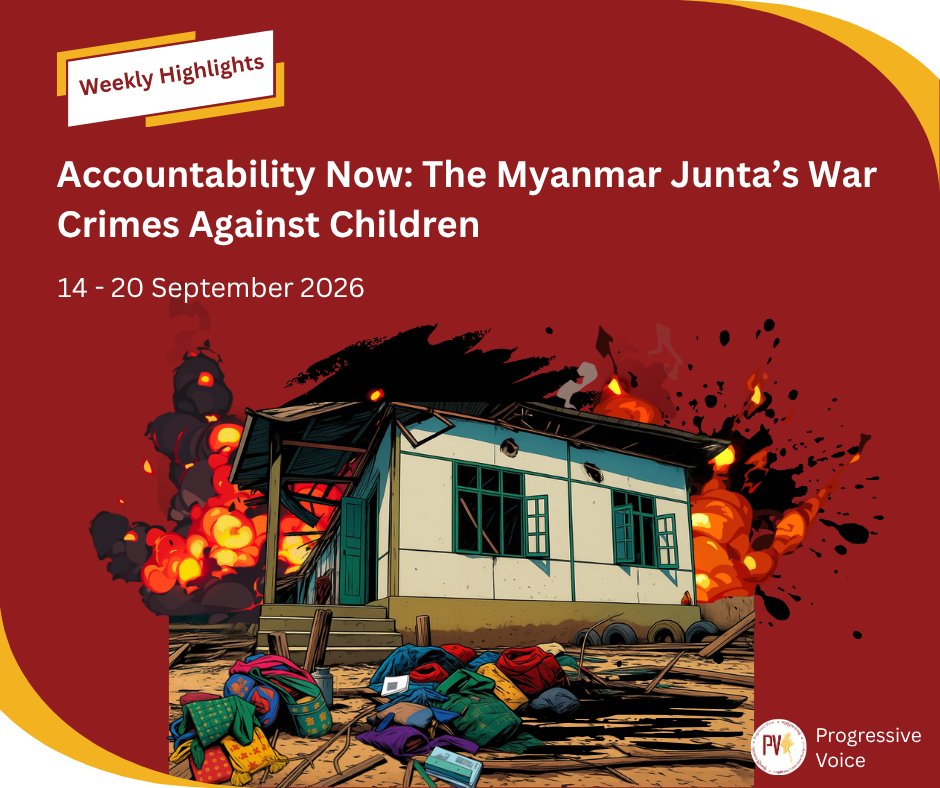 PVamplify's tweet photo. 🚨 The junta is losing ground on the battlefield — and taking it out on children. 214 children killed in under a year in #Myanmar — 61% by junta airstrikes.

🔴 UN Security Council must refer the junta to #ICC. 
🔴 Sanction the junta &amp; its enablers.

More: https://t.co/6zhEr2cyKW https://t.co/8uGSFWwBgp