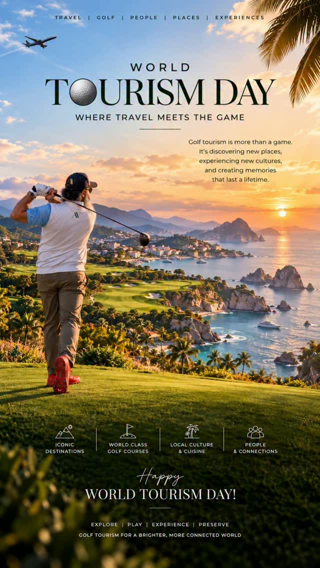 AVGOLFDESIGN's tweet photo. 🌎🏌️‍♂️ Happy World Tourism Day! 

#WorldTourismDay #GolfTourism #GolfTravel #GolfDestination #GolfCourseDesign https://t.co/CPnM2Rnh9I