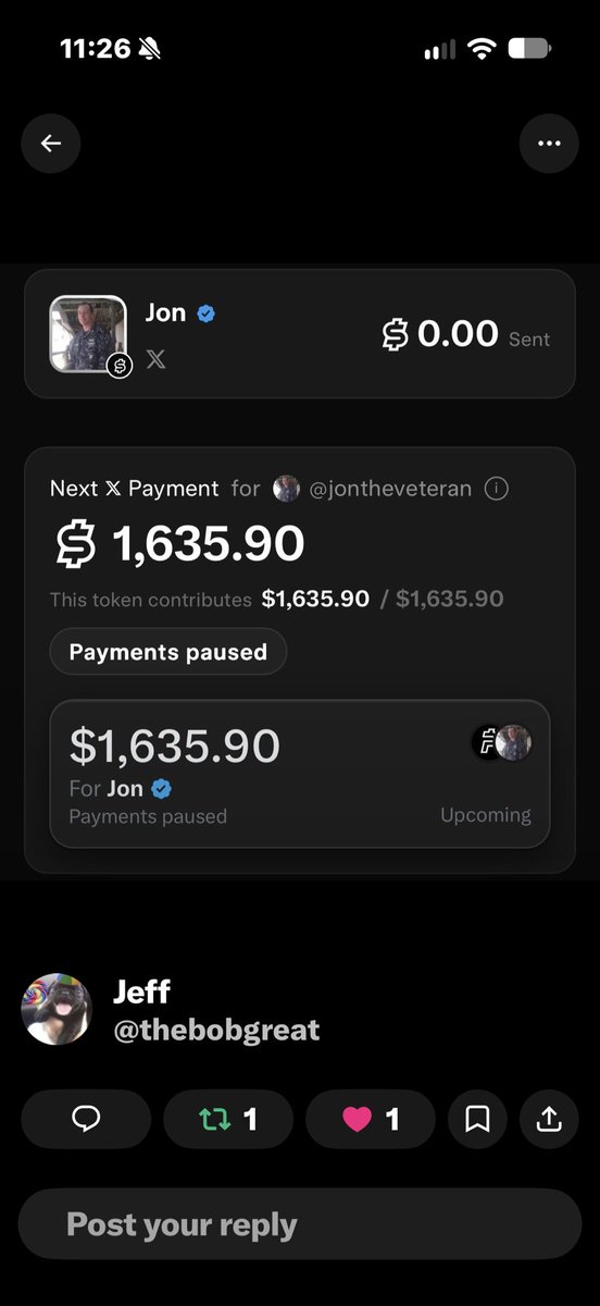 JonTheVeteran's tweet photo. Supposedly I have a coin and will be paid on Xmoney on Monday. Ill just sit back and see if this really happens. Its Sunday. Family day for me. https://t.co/982w36IYTa