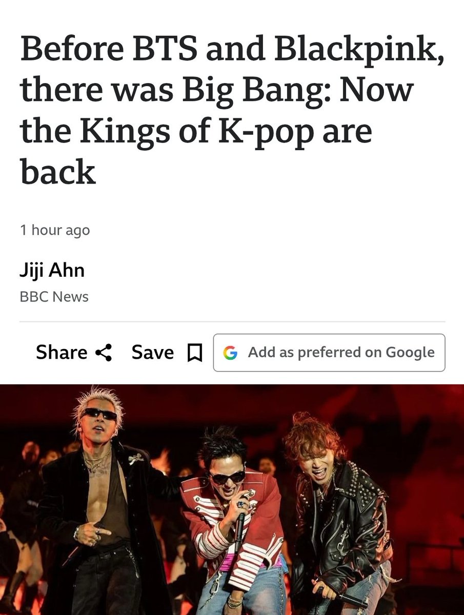 Kotori572120817's tweet photo. What happens to the western media🤯😵

🎯BBC: "Kings of Kpop", "Blueprint of B///TS", "Before BP, B//TS, there was BB"
🎯Complex: "Everyone conpeting for a spot GD invented"
🎯Rolling Stones: "Pioneer of Kpop" https://t.co/yxYRwVviSq