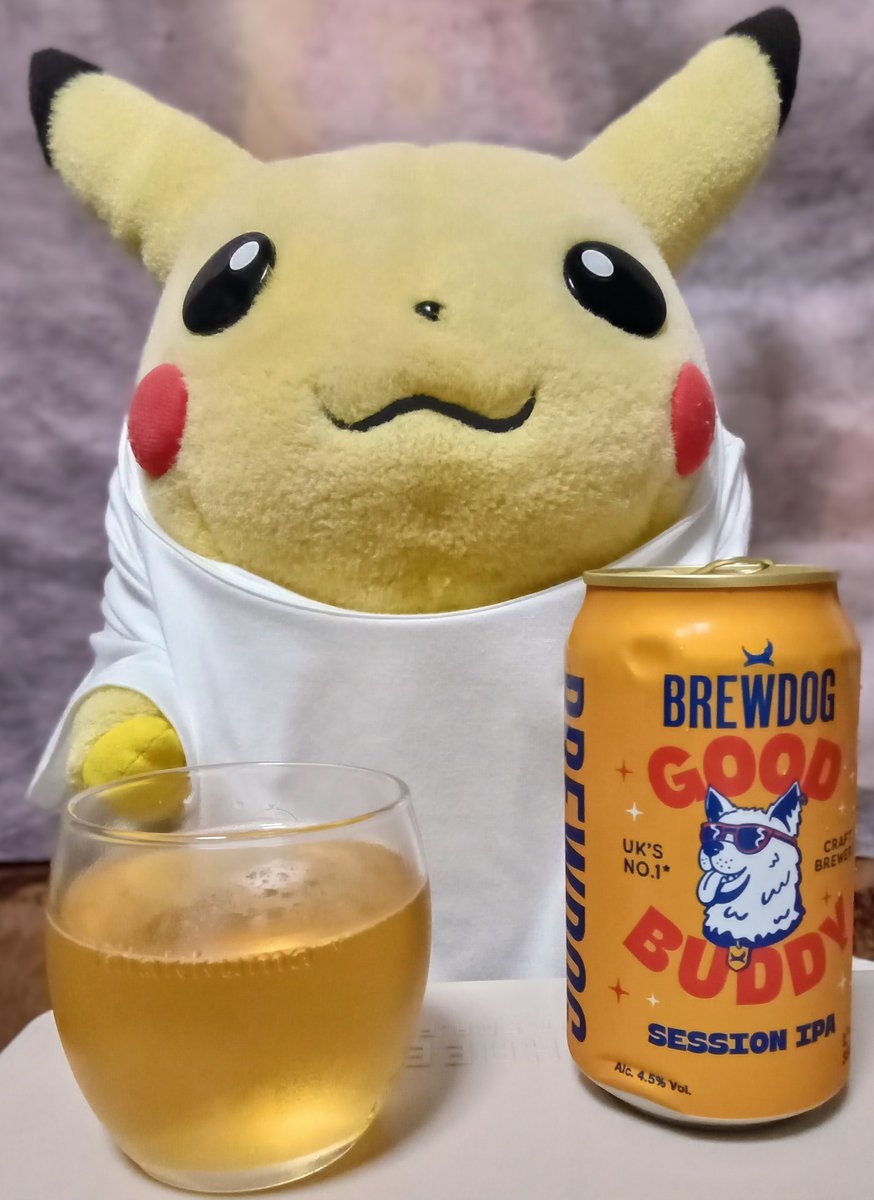 Pika1224P's tweet photo. ピカチュウ🍺#初期ピカ飲酒部 #BrewDog #GOODBUDDY https://t.co/UdCm7eadWl