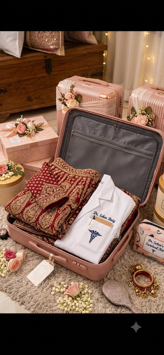 PetalFlutter38's tweet photo. A white coat with "Dr. Seher Baig" embroidered on the pocket, slipped under the heavy bridal lehengas. 🥼✨
#SeherHoneKoHai #DrSeherBaig #BhavikaSharma https://t.co/67WCSbveaI