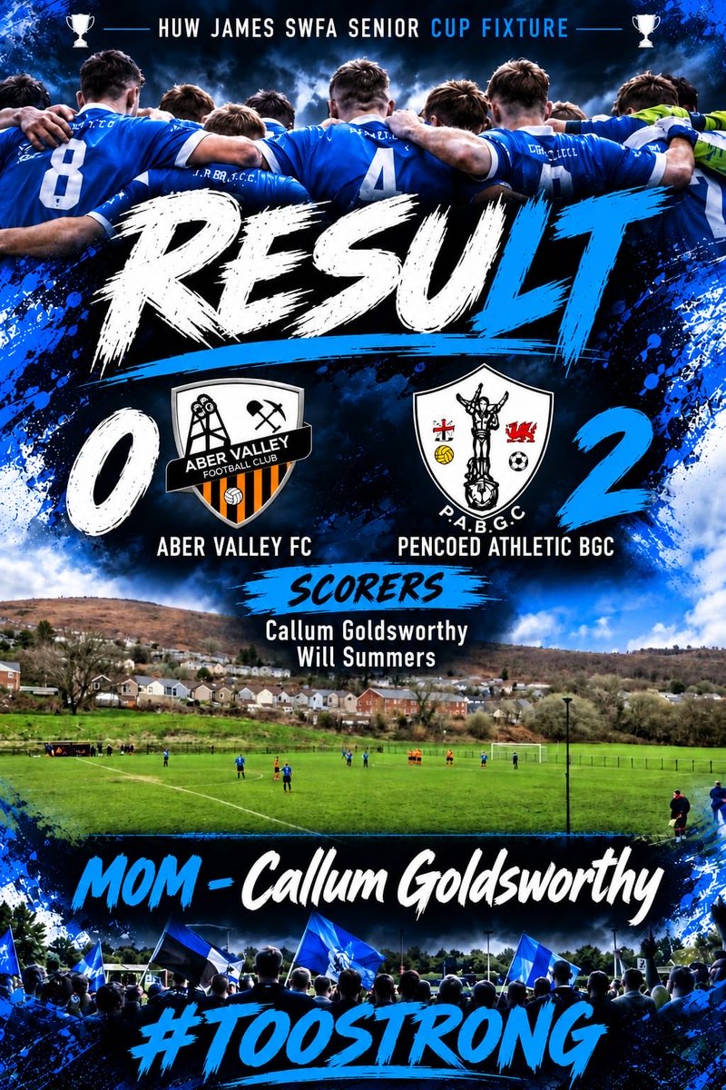 PencoedAthBGC's tweet photo. π΅β½οΈ #CmontheCOED
Aber Valley 0
Pencoed Athletic BGC 2
β½οΈ Will Summers sponsored by Rhods Kitchen
β½οΈ Callum Goldsworthy (available to sponsor)
Man of Match (voted by opposition)
π΅ Callum Goldsworthy #TooStrong https://t.co/vZfhvQLBN3