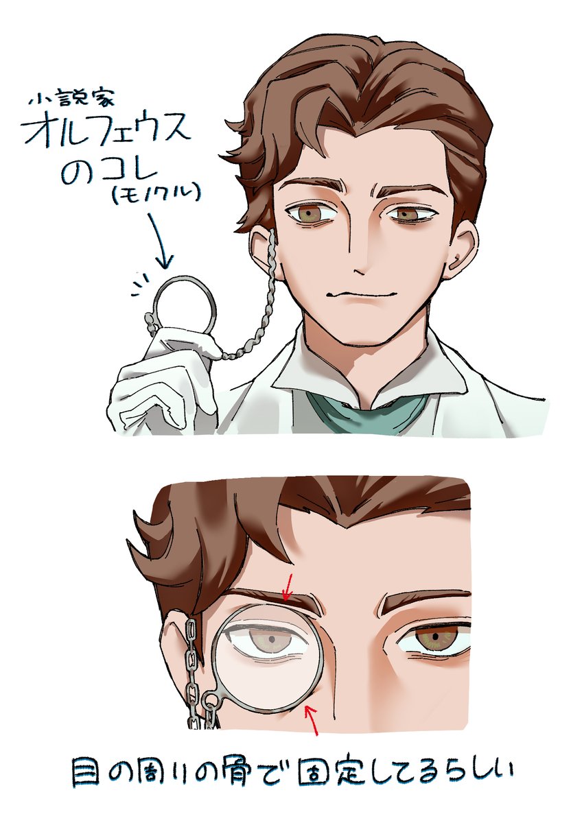 l4npjDFW7X22727's tweet photo. 🧐がつけてる眼鏡？(モノクルっていうらしい)　わかったことを共有
(参考資料をツリーに繋げます) https://t.co/JSrG6UXb2o