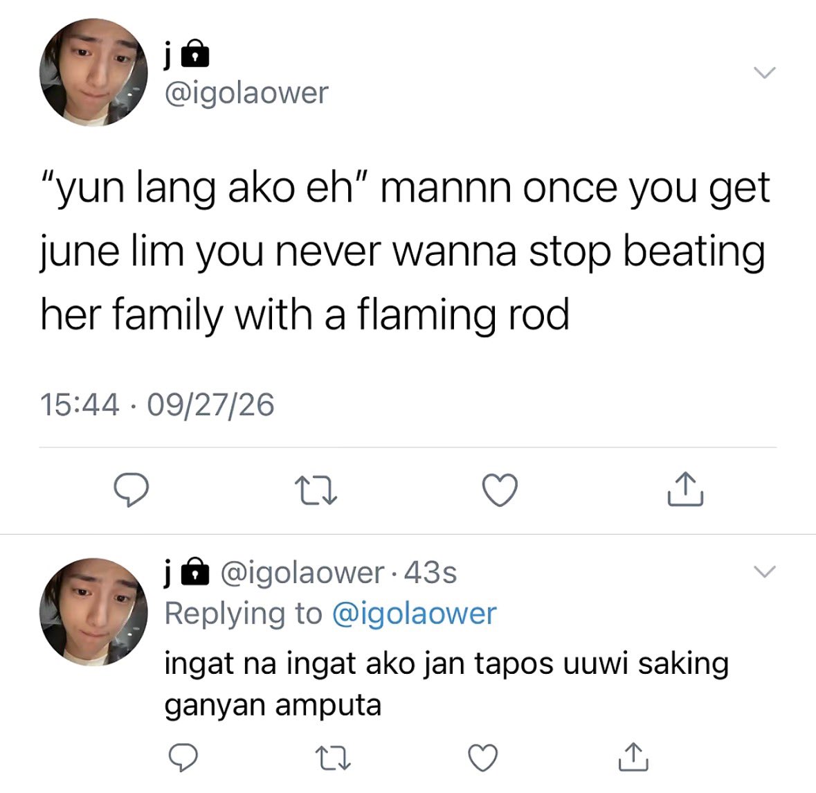 i43juhoon's tweet photo. “ingat na ingat ako dyan tapos uuwi saking ganyan”

cookies makoy you have earned yourself a rightful opponent https://t.co/RcTxuiASYP