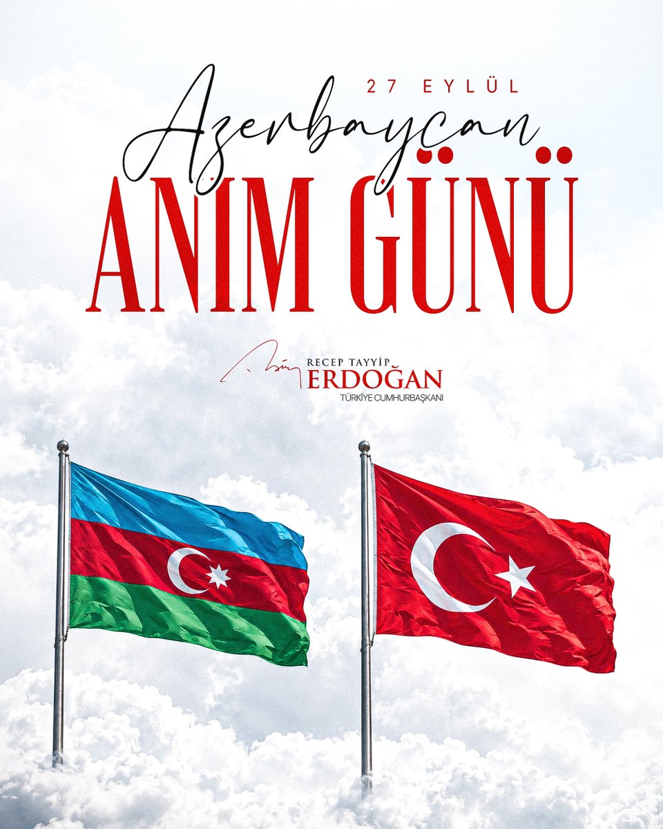RTErdogan's tweet photo. Dost ve kardeş Azerbaycan’ın Anım Günü vesilesiyle Karabağ’ı işgalden kurtarmak, özgürlüğüne kavuşturmak için mücadele eden kahraman şehitlerimizi rahmetle, gazilerimizi hürmetle yâd ediyorum. 

Qarabağ Azerbaycan toprağıdır, sonsuza kadar da öyle kalacaktır. 🇹🇷🇦🇿 https://t.co/PtDJ5Ejvws