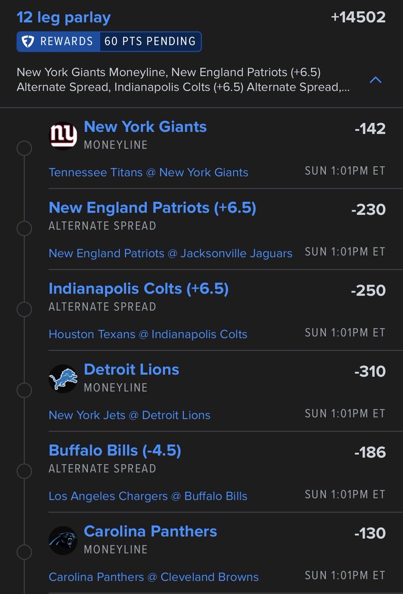 FinneganFinds's tweet photo. It’s Sunday!! That means football is played today. Here is a ML/Spread Lotto for today. 🚨 Find of the Week coming out soon 👀 https://t.co/f40IvCpnUL