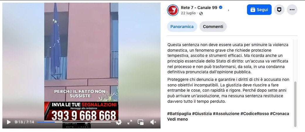 lafionda_com's tweet photo. Battipaglia (SA)
2019 - Accusato dalla ex moglie di maltrattamenti in famiglia e lesioni personali;
#CodiceRosso, divieto di avvicinamento;
2026 - assolto con formula piena: il fatto non sussiste.

Leggi tutto:
https://t.co/ceH1pb4El4 https://t.co/dEkLKxjqyz