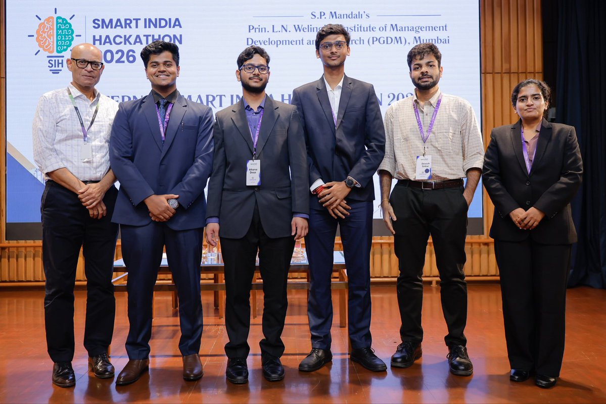 MumbaiIic's tweet photo. And that’s a wrap on Smart India Hackathon at WeSchool! 🚀

After an intense journey of ideas, innovation, teamwork, and problem-solving, we’re excited to announce our winning teams! 🏆

🥇 1st Place: Team Cognito
🥈 2nd Place: Orcas &amp; AgriEase
🥉 3rd Place: MMS &amp; AeroIndex https://t.co/iB59jYUOkK