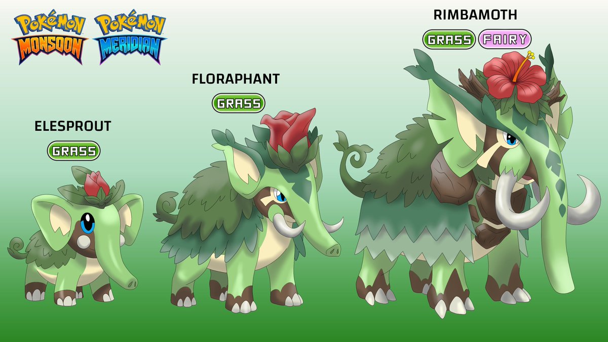 wafeithegoat's tweet photo. [OC] Redesign. Malayo Region Grass Starter Fakemon.

This fakemon is based on the Malayan Elephant + Red Hibiscus (Malaysian national flower). And yes, my fakemon series is based on my home country, Malaysia 🇲🇾.

#oc 
#fanmade 
#pokemon 
#fakemon 
#malaysia https://t.co/5NCiopZ7oc
