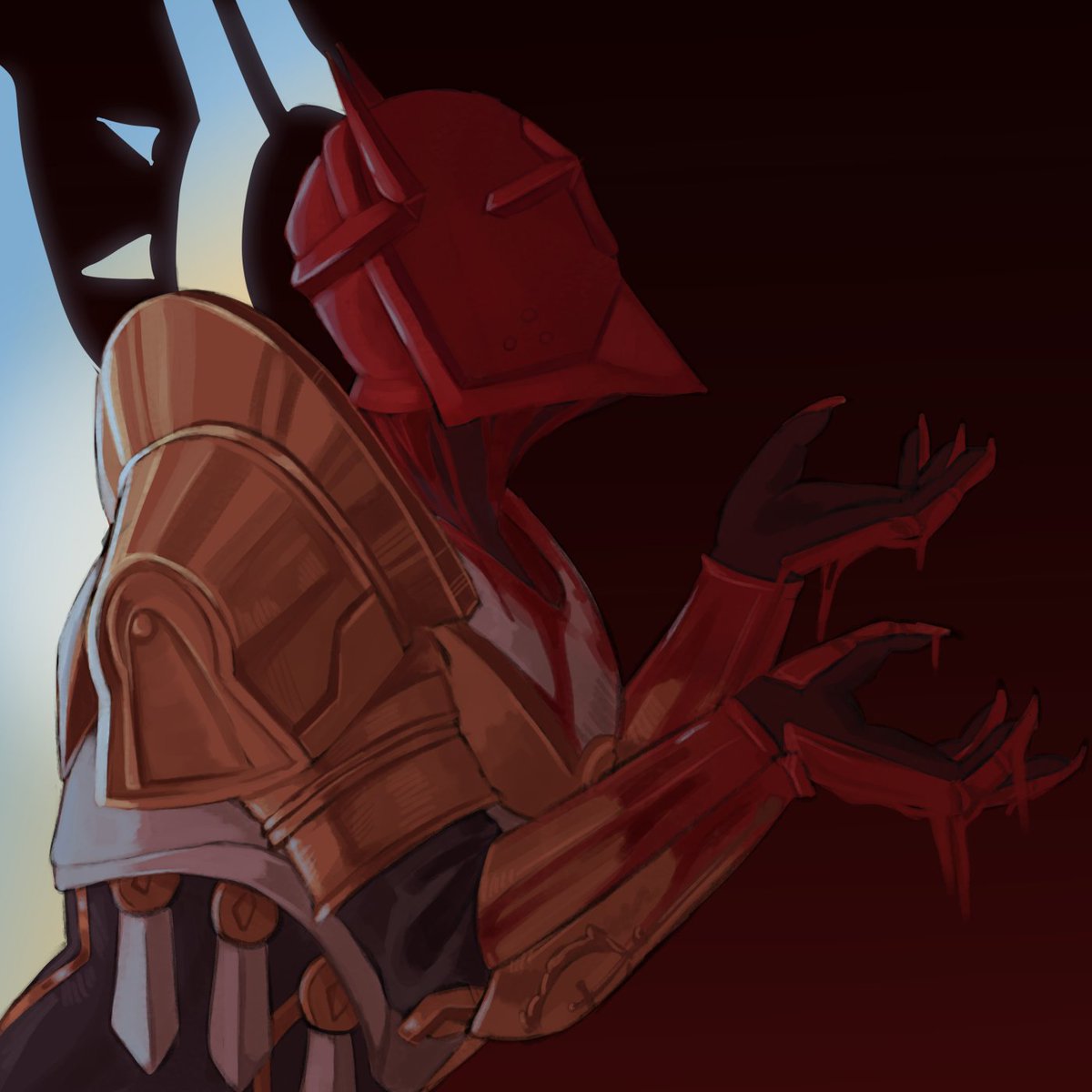 BigLizard_Brain's tweet photo. Blinded by the light of heaven, he couldn't see he wasn't much different from the bloodthirsty war machines who lay shattered along his path.
#ULTRAKILL ⁠#fanart #ultrakillfanart https://t.co/fkL8F8CZUH