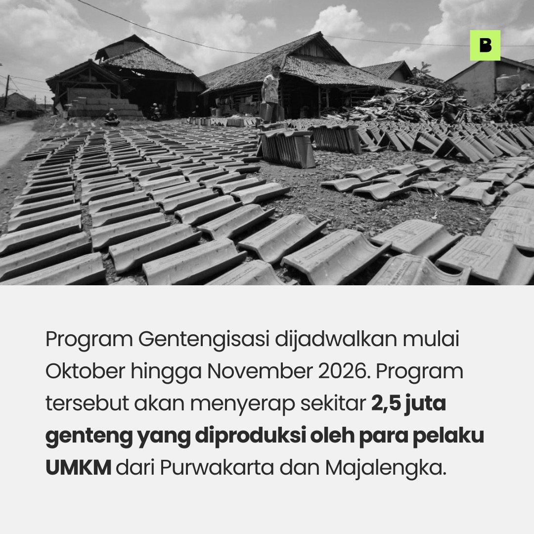 99propaganda's tweet photo. 𝗥𝘂𝗺𝗮𝗵 𝗹𝗮𝘆𝗮𝗸 𝗵𝘂𝗻𝗶 𝘂𝗻𝘁𝘂𝗸 𝗺𝗮𝘀𝘆𝗮𝗿𝗮𝗸𝗮𝘁 𝗸𝗶𝗮𝗻 𝗱𝗶𝗴𝗲𝗻𝗷𝗼𝘁 𝗼𝗹𝗲𝗵 𝗣𝗿𝗲𝘀𝗶𝗱𝗲𝗻 𝗣𝗿𝗮𝗯𝗼𝘄𝗼.

Tahun 2026 ini, Program Bedah Rumah Rakyat menargetkan 400.000 unit dengan dukungan anggaran Rp1,3 triliun.

Pemerintah selalu berupaya wujudkan hunian yang aman dan nyaman untuk masa depan keluarga Indonesia.