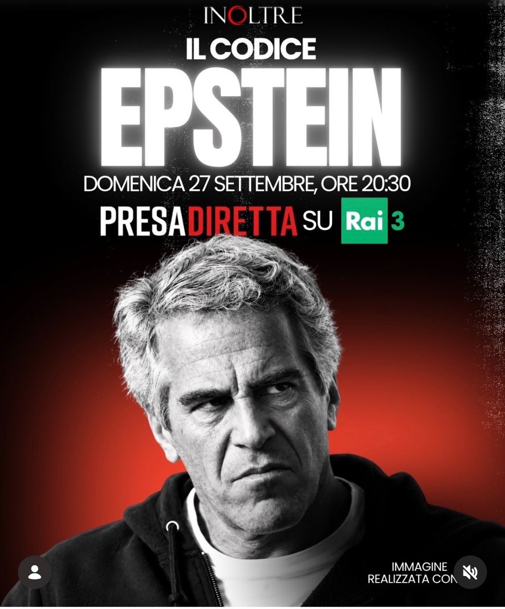 a_libutti's tweet photo. Questa sera, 20.30 sarò su Presa Diretta, RAI 3 per parlare degli Epstein files. https://t.co/Std8Cutlzr