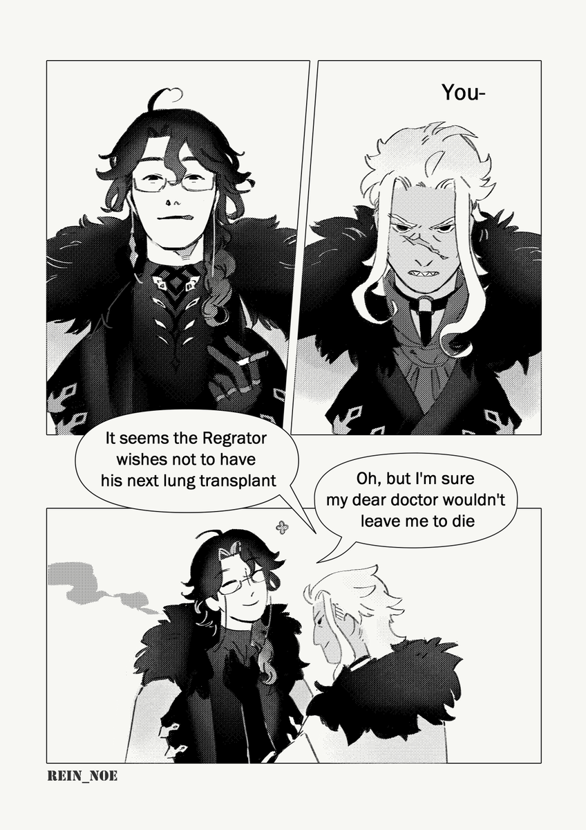 rein_noe's tweet photo. dottore is so done with him https://t.co/e7XpyKctmO