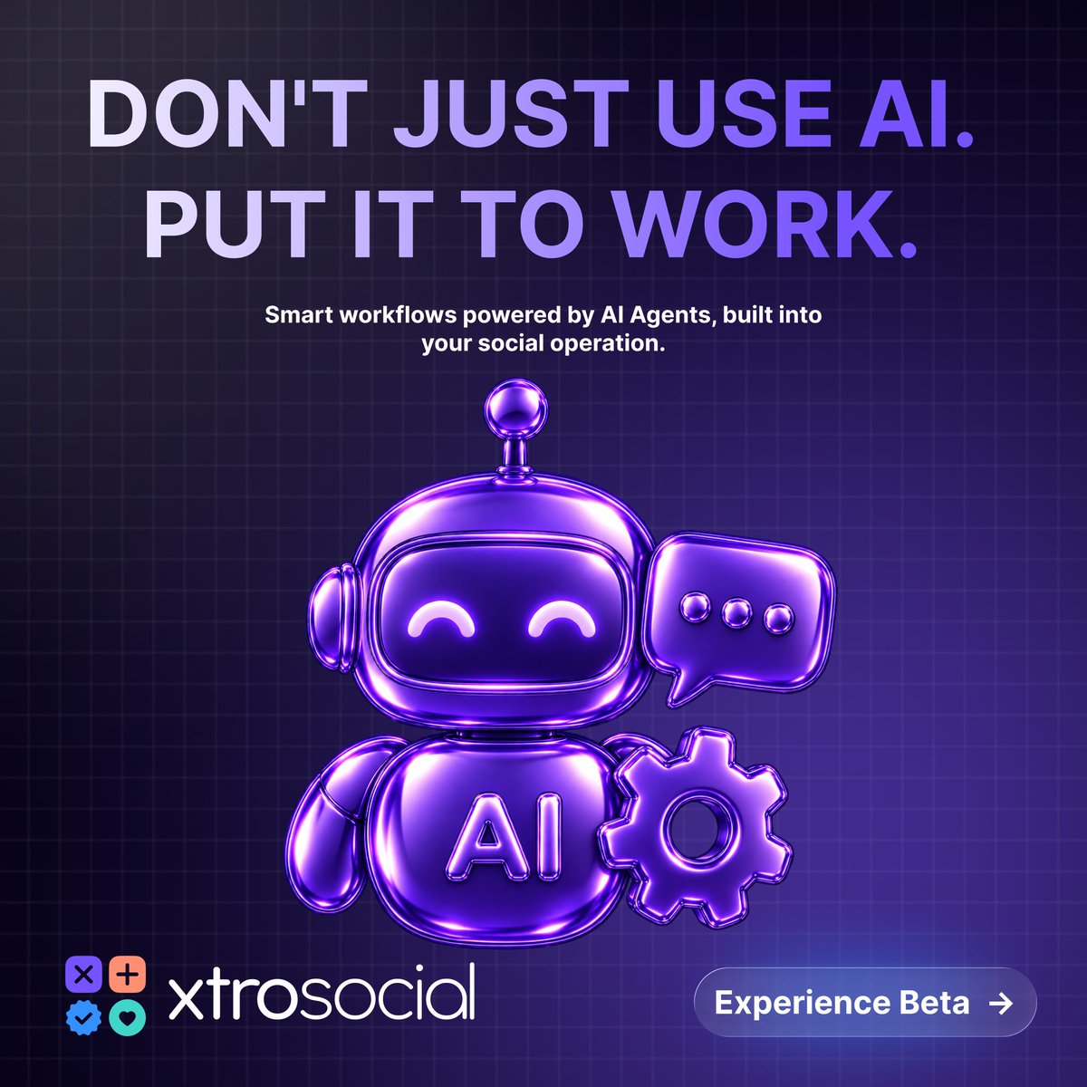 XTROSocial's tweet photo. Anyone can use AI.

The advantage comes when AI starts doing the work for you.

Smarter workflows. Faster execution. Better results.

⚡ Experience the Beta.

Comment "BETA" or visit the link in bio to get early access.

#XTROSocial #AI #AIAgents https://t.co/NgL0klUx2C