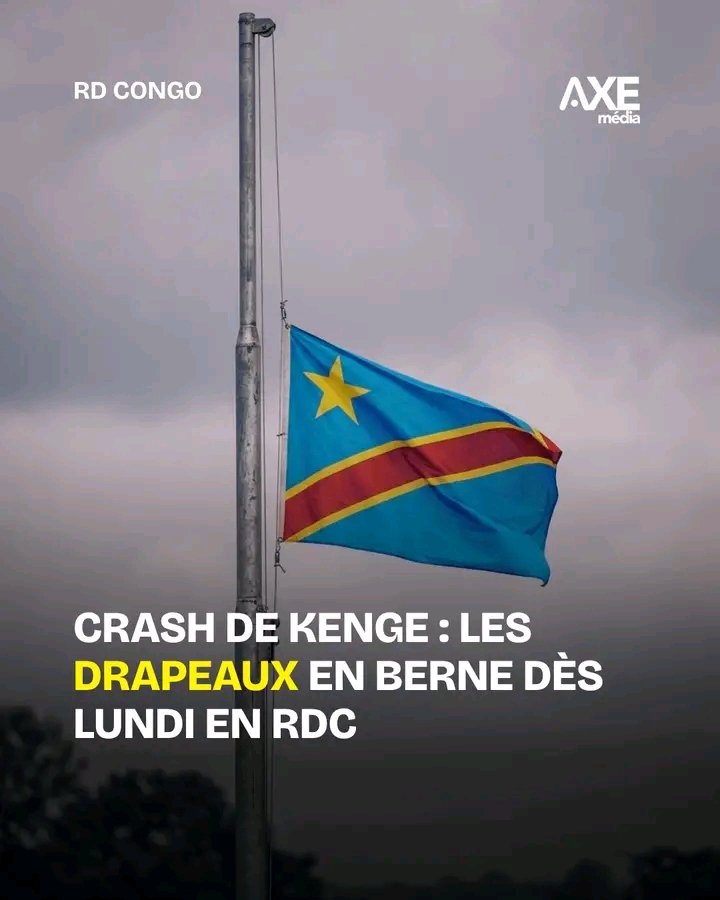 NovyBomoloBB's tweet photo. #RDC : Le Gouvernement annonce la mise en berne des drapeaux en hommage aux Hauts Magistrats militaires #HCM et aux membres de leur délégation disparue, à compter du lundi 28 septembre 2026 et jusqu’à l’inhumation des illustres disparus et ce, pendant 3 jours de deuil décrété. https://t.co/JZ7UzhB929