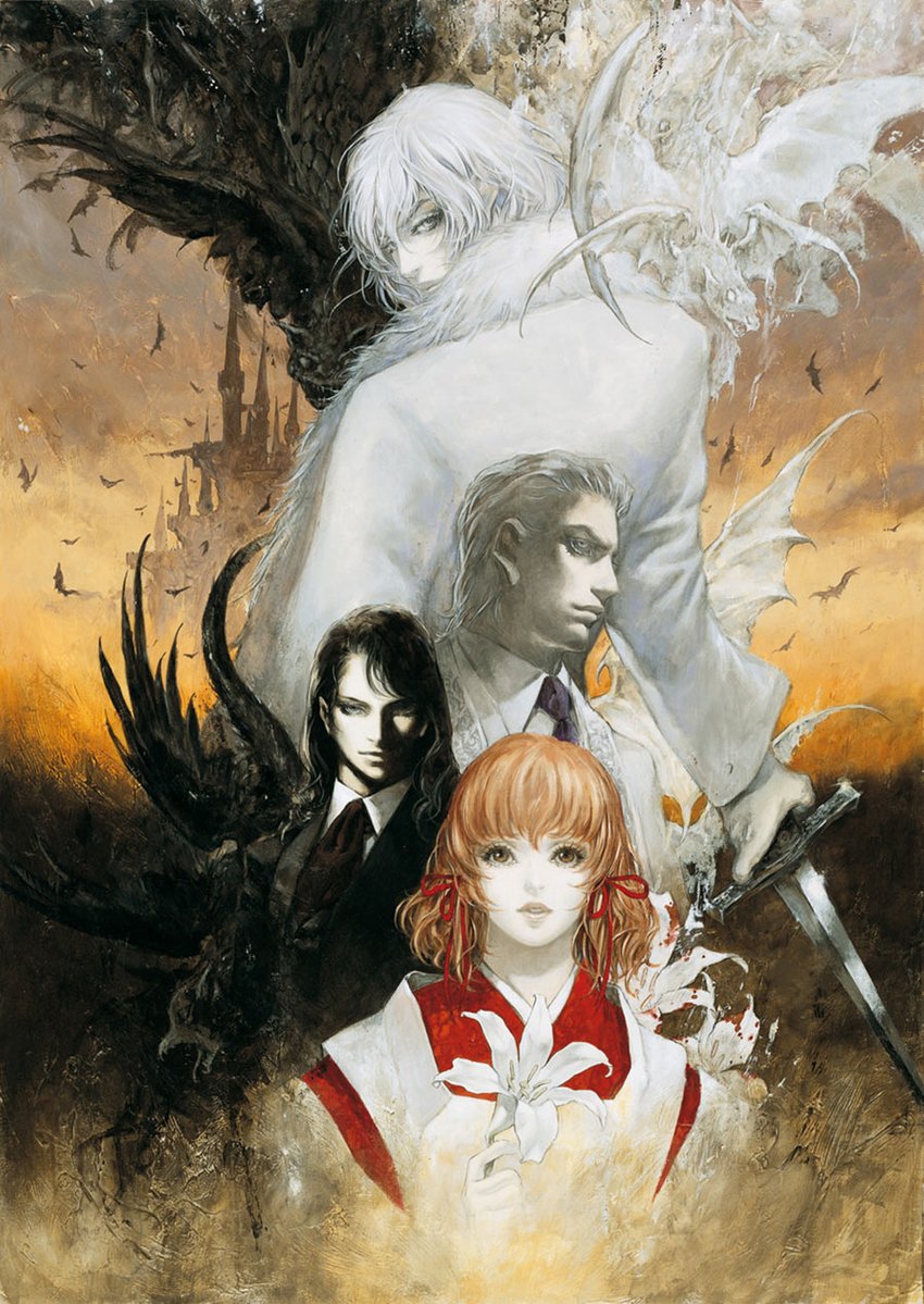 creativeuncut's tweet photo. Key art, Mina Hakuba, and Yoko Belnades from Castlevania: Aria of Sorrow by artist Ayami Kojima. 

More art from the game: https://t.co/44xpbYiYYX https://t.co/YGDPkGuX0r