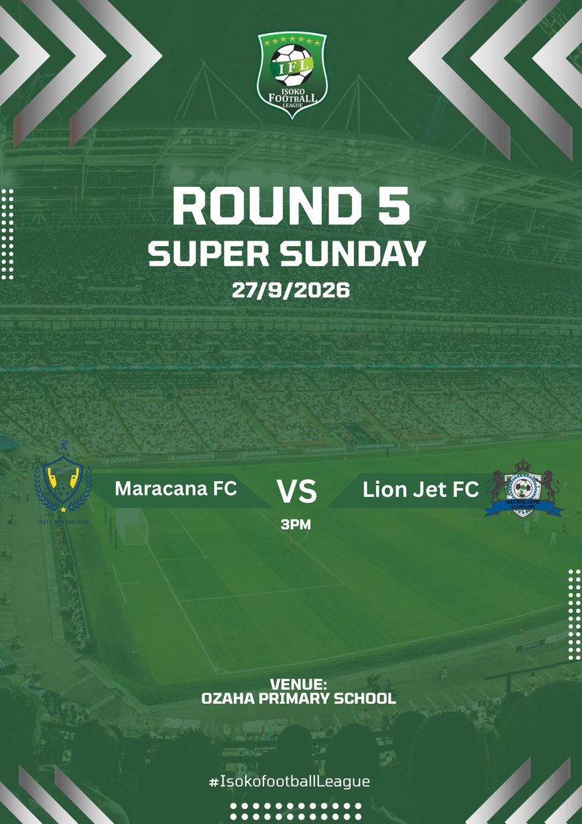 IsokoFootball's tweet photo. Group Stage Comes to an end today.

Note:
All three Games Yesterday Where Not Played, most of the team didn't qualify for the next round, so they did see it fit to come, putting into consideration the Logistics involved.

#IFL 
#IFL2026 
#IsokoFootballLeague https://t.co/v4HTPBMybZ