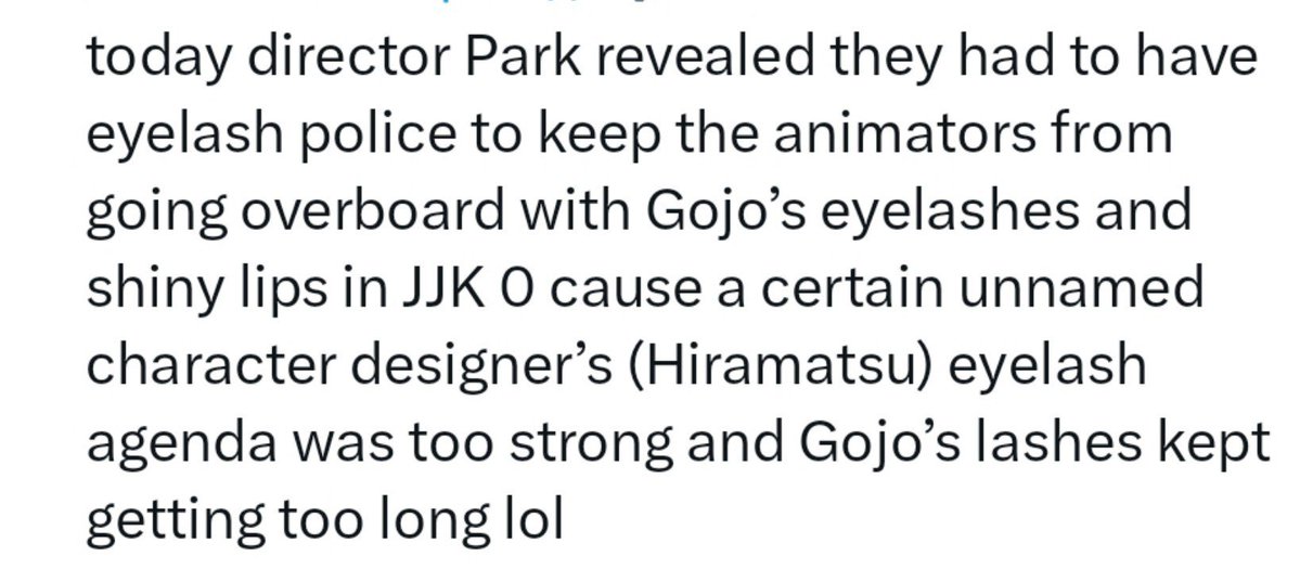 lkkaikikolkkai's tweet photo. 😂😂😂😂 The creators of JJK had to rein in the character designer so he wouldn't go overboard with Gojo's appearance. https://t.co/5mRjPGHkKl
