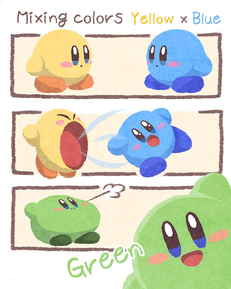Ara_love_kirby's tweet photo. 色のカービィ https://t.co/sHqNdWdn36