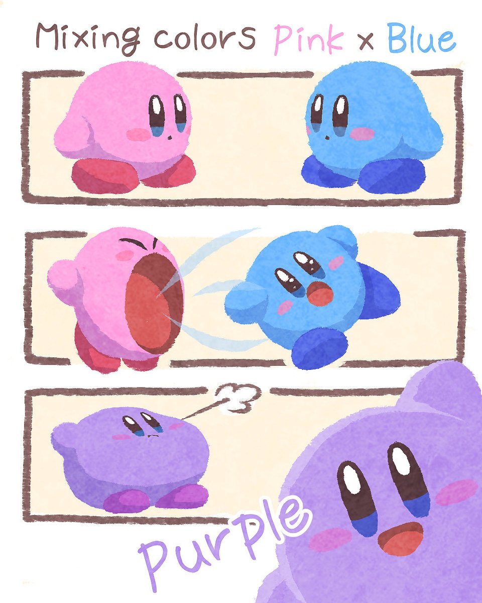 Ara_love_kirby's tweet photo. 色のカービィ https://t.co/sHqNdWdn36
