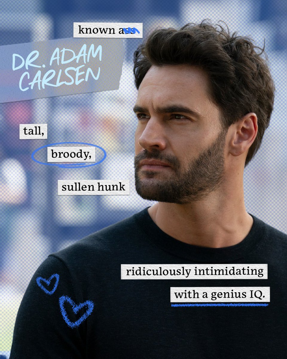 TomBateman_'s tweet photo. Tall. Broody. Permanently unimpressed. Meet Adam Carlsen: A genius IQ wrapped in black-cat energy and zero small-talk skills.  Playing him was a joy, the slow thaw, the reluctant softness underneath all that intimidation. Hope you enjoy meeting him. Stream The Love Hypothesis! https://t.co/8pnkMJOvdt