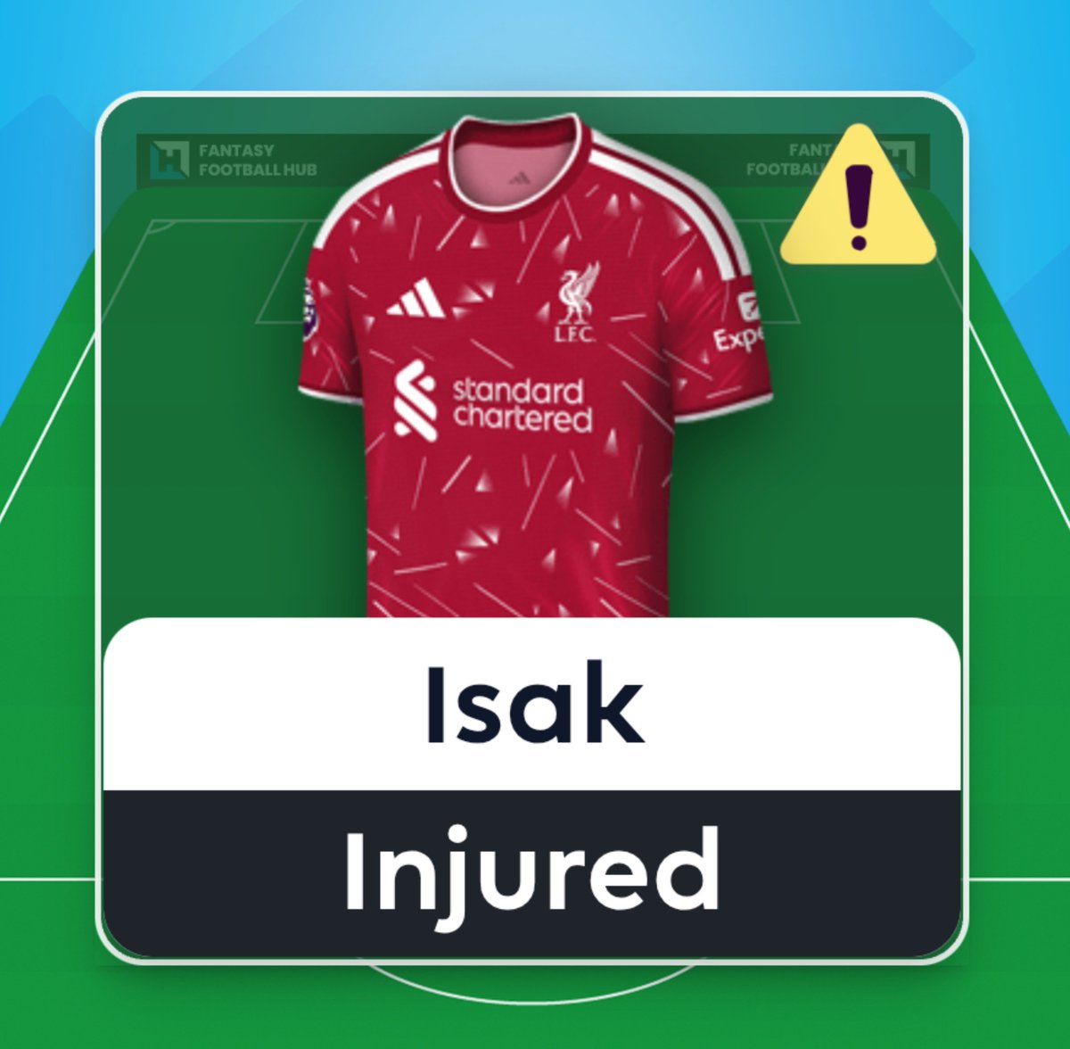 FFH_HQ's tweet photo. Isak Injured ⚠️

"Alexander Isak is to return from international duty due to a minor injury" (source - @LFC)

Wait and see if he'll be available for Man City at home in GW6... https://t.co/iASlxqxskv