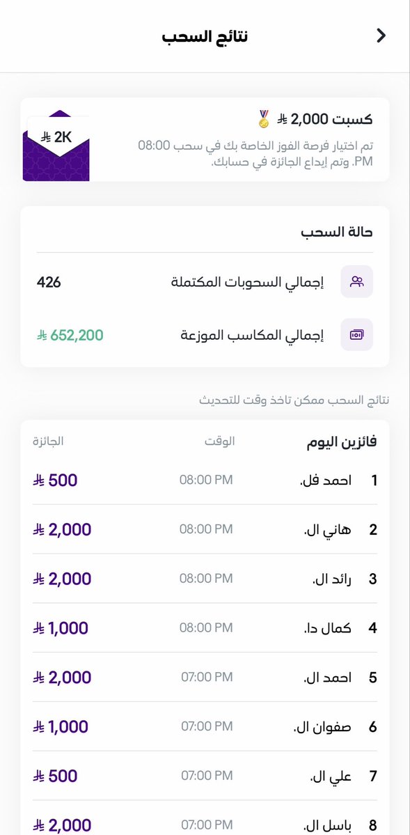 Raid16_'s tweet photo. @AmryShabi @stcbank_ksa @SAMA_GOV تاكد من الاسم ع طول تضاف الجائزة نفس كذا 
 تطلع فوق اجمالي السحوبات https://t.co/OuEgxzVWFl