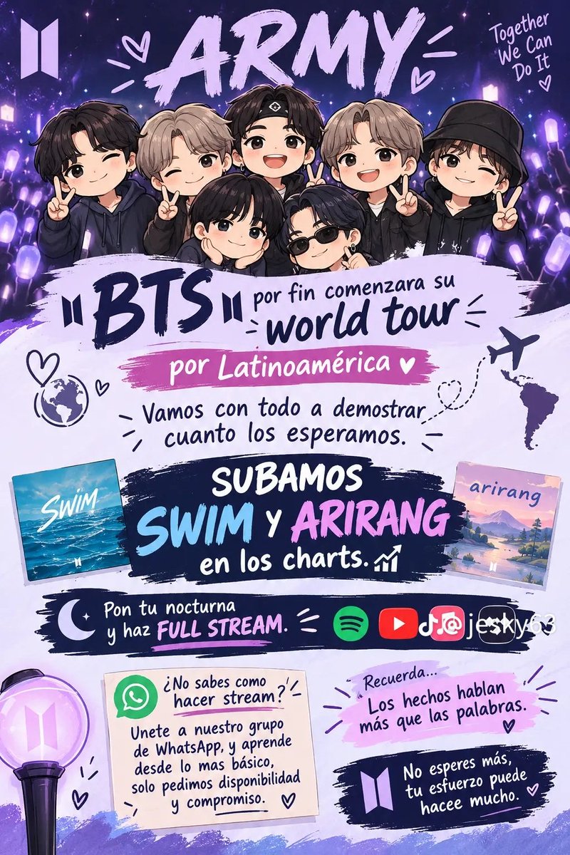 marcelaesp57112's tweet photo. VAMOS ARMYS NOSOTRAS PODEMOS 💜  BTS FOREVER 💜 #ARIASBTS https://t.co/V7HpITtSwS
