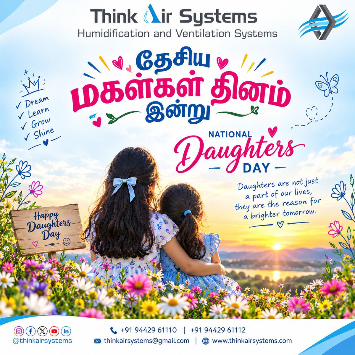 ThinkAirSystems's tweet photo. #NationalDaughtersDay Think Air Systems Top Humidification &amp; Ventilation Manufacturer National Daughters' Day #Humidification #Ventilation #MiniAirWasher #FogSystem #Sparynozzle  #Damper #Diffuser #ExhaustFan #AirGrill #AirtightDoor #CoolerPad #Airwasher #HPlantService #HVAC https://t.co/6YXQMf838F