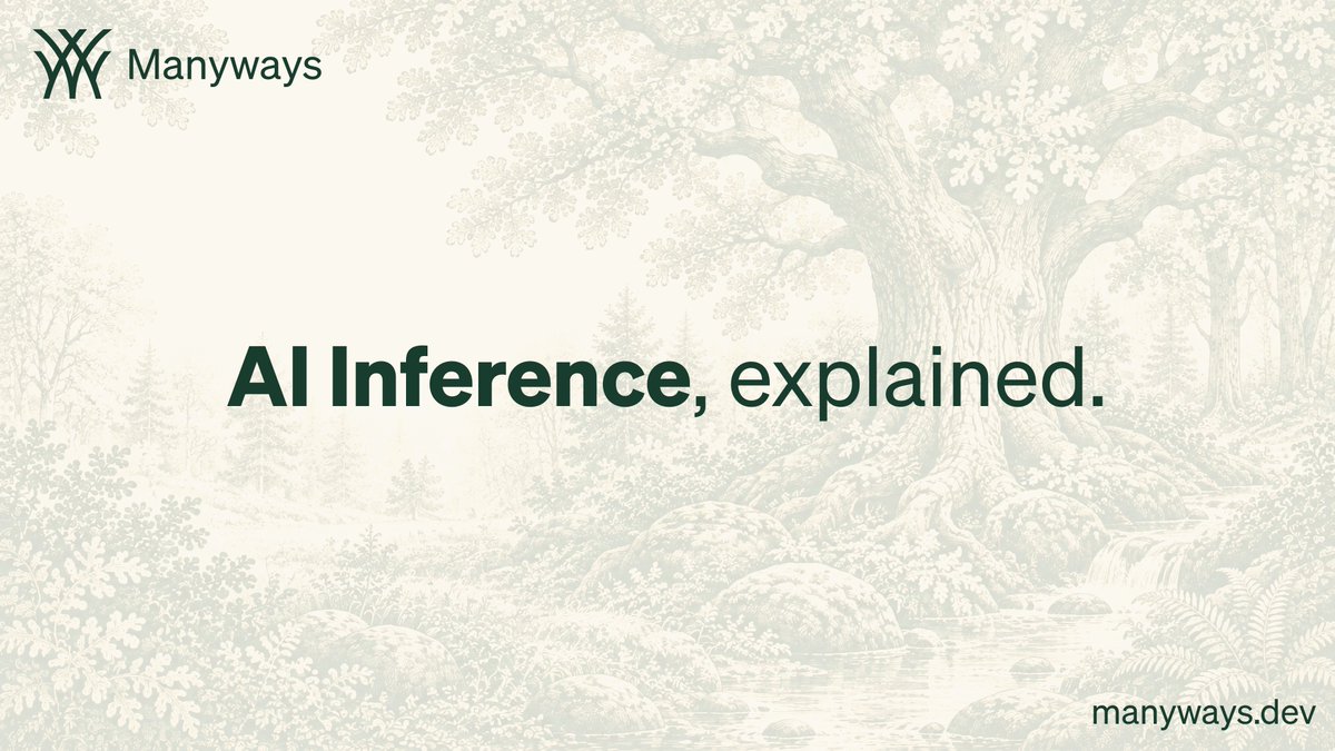 manyways_rh's tweet photo. What is AI inference, and why are we building around it?

Every time an AI model answers a question, generates an image or turns speech into text, it’s performing inference.

Simply put: training is how a model learns. Inference is putting what it learned to work.

As AI becomes part of everyday life, people need more than powerful models. They need simple ways to find the right one and use it.

That’s where Manyways comes in.

Explore models. Compare answers. Put your chosen AI to work.

With pay-per-request, you fund your account and pay for the AI you use. Eligible robinhood:0xa26992c4268a8a78a4d872fe4bdad2ed03ac287d holders and stakers can use shared inference allowances first, then choose whether to continue with prepaid credit.

That creates an opportunity to build revenue around useful AI people return to, not just the excitement of a new model launch.

We’re continuing to refine that experience and strengthen the foundations for Manyways Markets, bringing model choice, access and everyday use closer together.

Anyone can use Manyways. From individuals to businesses, we’re building for a broad market, with the potential to turn everyday AI use into recurring revenue at scale.