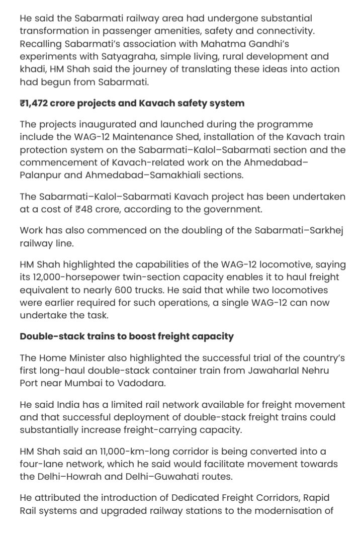 h_pongilath's tweet photo. Amit Shah flags off India’s first #LNGpoweredtrain , inaugurates ₹1,472 crore railway projects in #Ahmedabad . He said #Railway electrification had expanded significantly, from about 30% before 2014 to 99.6% currently, with the remaining 0.4% expected to be completed soon. https://t.co/w8jCknTtOR