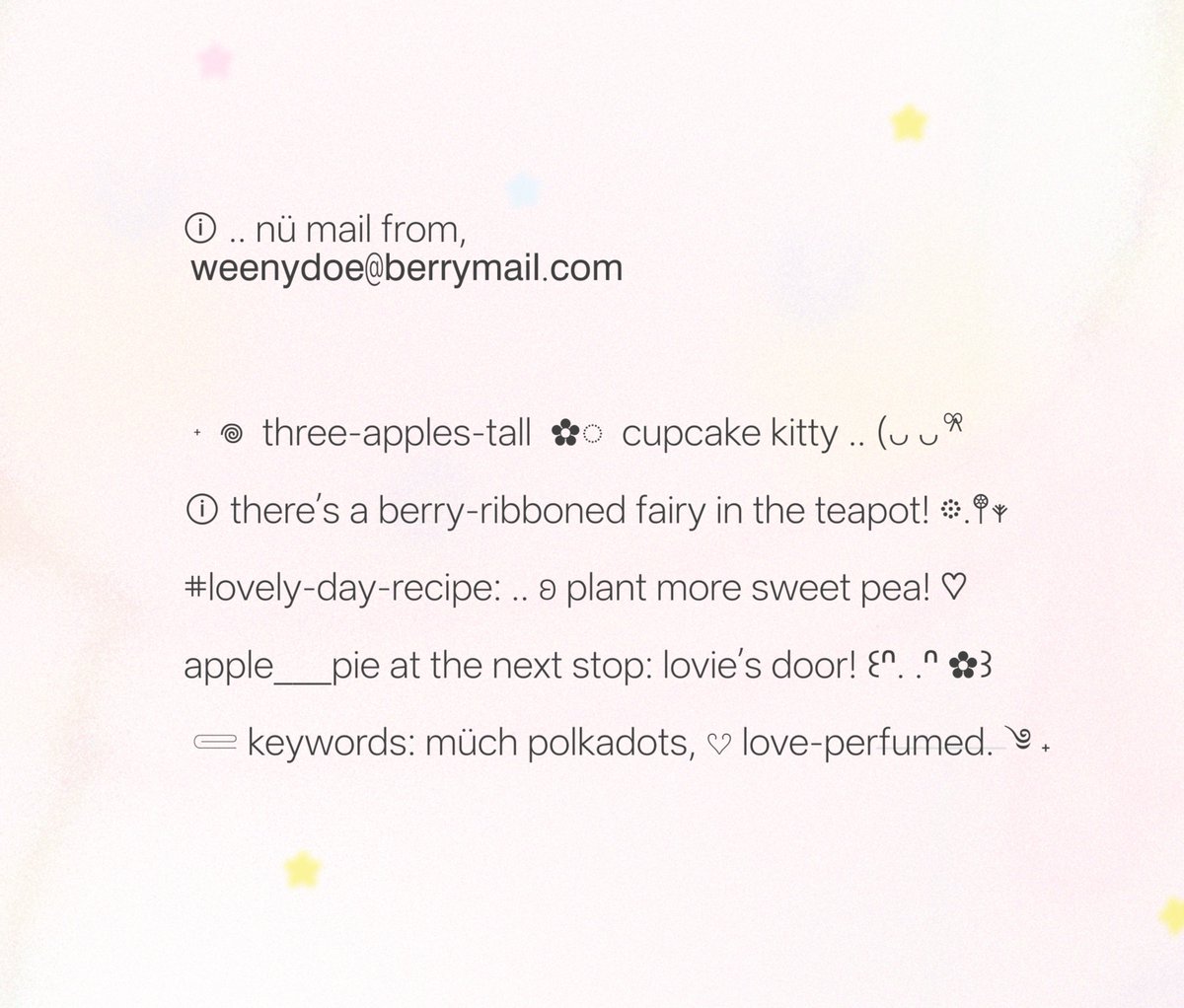 weenydoe's tweet photo. help repost, please? thankiu! :3

hi-o, hi! aku punya wording short bio yang bisa dijemput dengan harga 2,500 .. ✿ feel free to knock on my roomchat door to take them home! ♥︎

#zonauang https://t.co/wTbjiICOGa