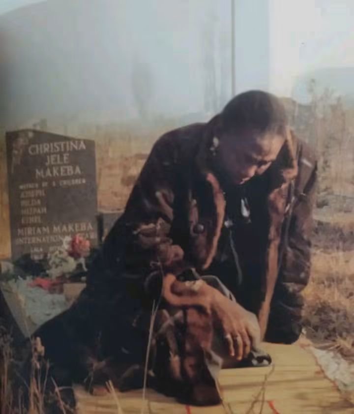 historical_Afr's tweet photo. When Miriam Makeba eventually returned to South Africa after 31 years in exile she went straight from the airport to Nancefield Cemetery in Soweto: “I sat on my mother’s grave and cried. 

I was like a baby sitting on my mother’s lap asking for forgiveness. I said: ‘Sorry, Mama. I was not able to see you when they took you to your final resting place. I am sorry I did not see you when you died. But now Mama I am here. I am home.”

She then tried to find the graves of her grandmother and her sister, but both cemeteries had been built over during apartheid.