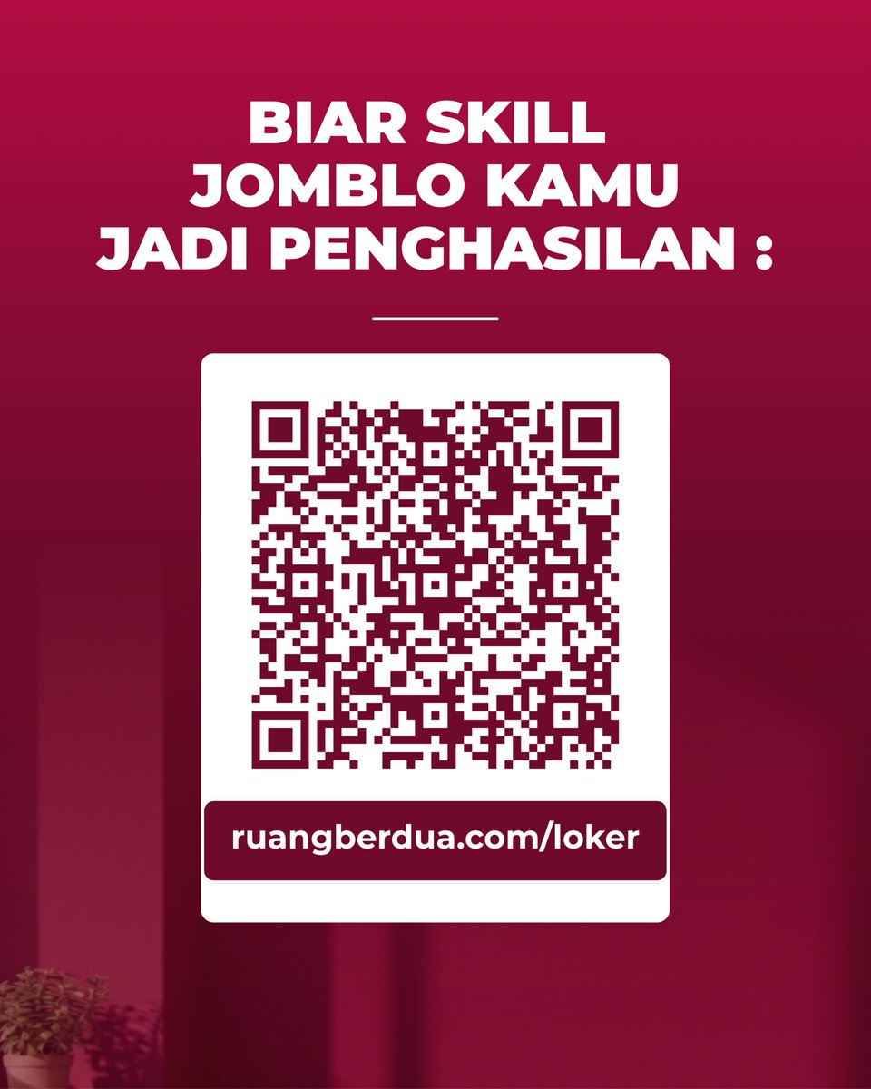 Ruang_berdua's tweet photo. Yukk apply ges 🫶 https://t.co/0jysmjhyww