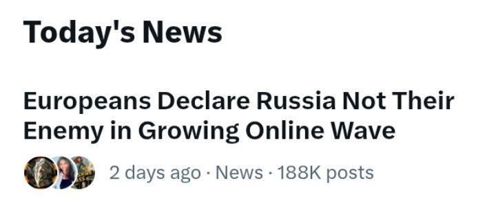 rusembassynl's tweet photo. When you constantly frighten people telling them day after day to be ready for escalation, this is the reaction you get.
Western "elites" should stop creating enemy from Russia.
#NotMyEnemy https://t.co/oQOX9aRTyT
