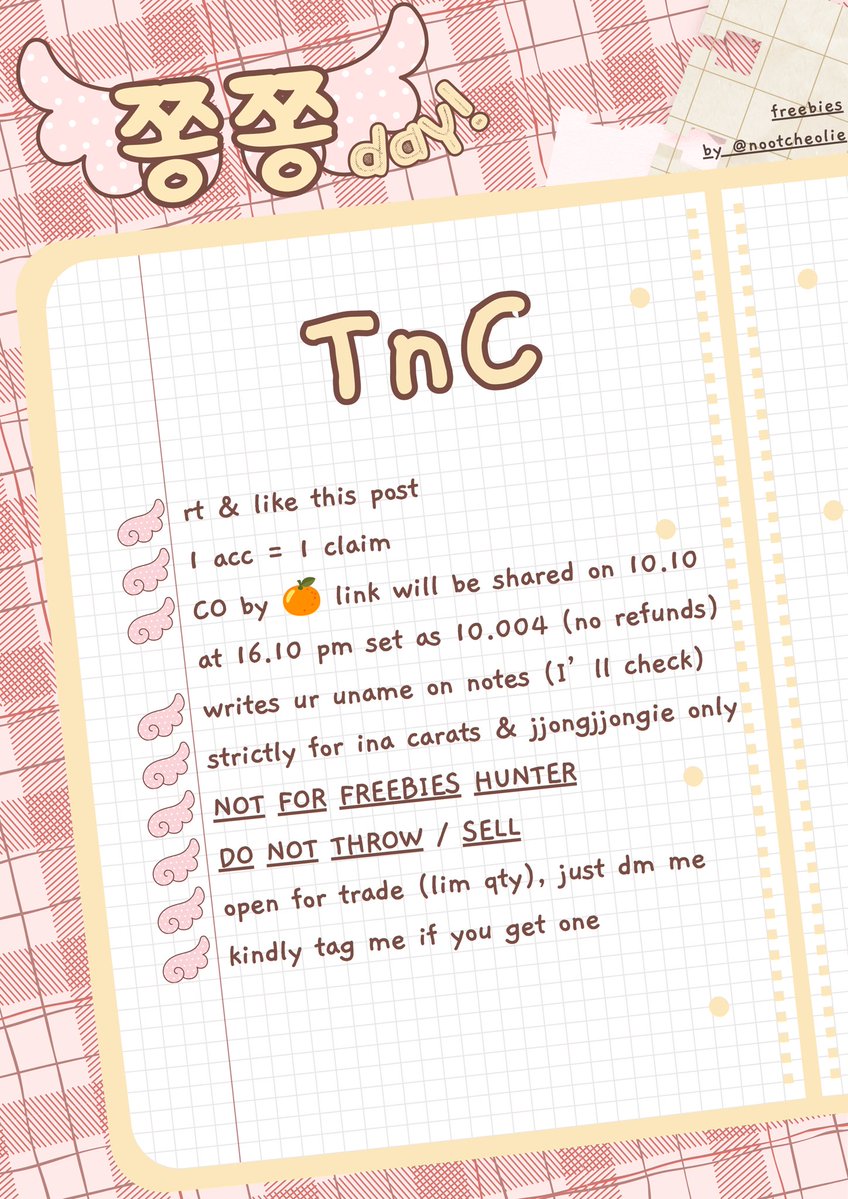 nootcheolie's tweet photo. jeonghan birthday freebies ⊹ ࣪ ˖ ᨳଓ
—by @nootcheolie 𑣲⋆

read tnc carefuly 𐔌՞. .՞𐦯.ᐟ

goodluck! hanihae! 🌸˚₊‧꒰ა ໒꒱ https://t.co/roeoLmjuWZ