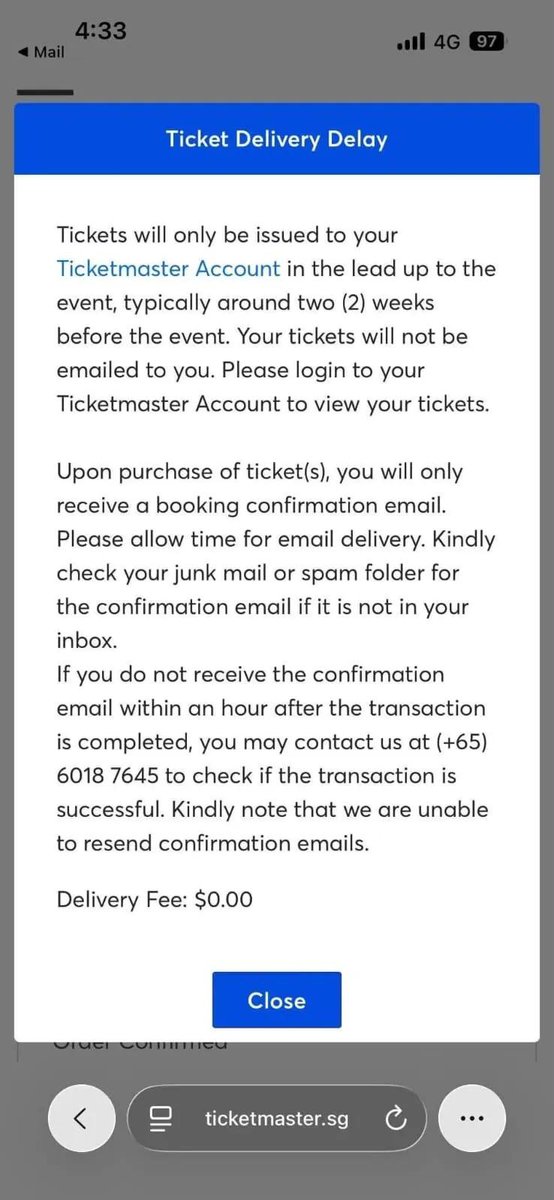 jars2334's tweet photo. WTS | BTS SINGAPORE πΈπ¬
ποΈ 2 Tickets Available
π
19 December 2026
π National Stadium, Singapore
πΊ Section 102
π° $550 each
β¨ Great seats β grab yours before theyβre gone!
π© DM if interested. Serious buyers only.
#BTS #BTSARMY #BTSSG #BTSSingapore #BTSArirang https://t.co/jE1pUd1v50