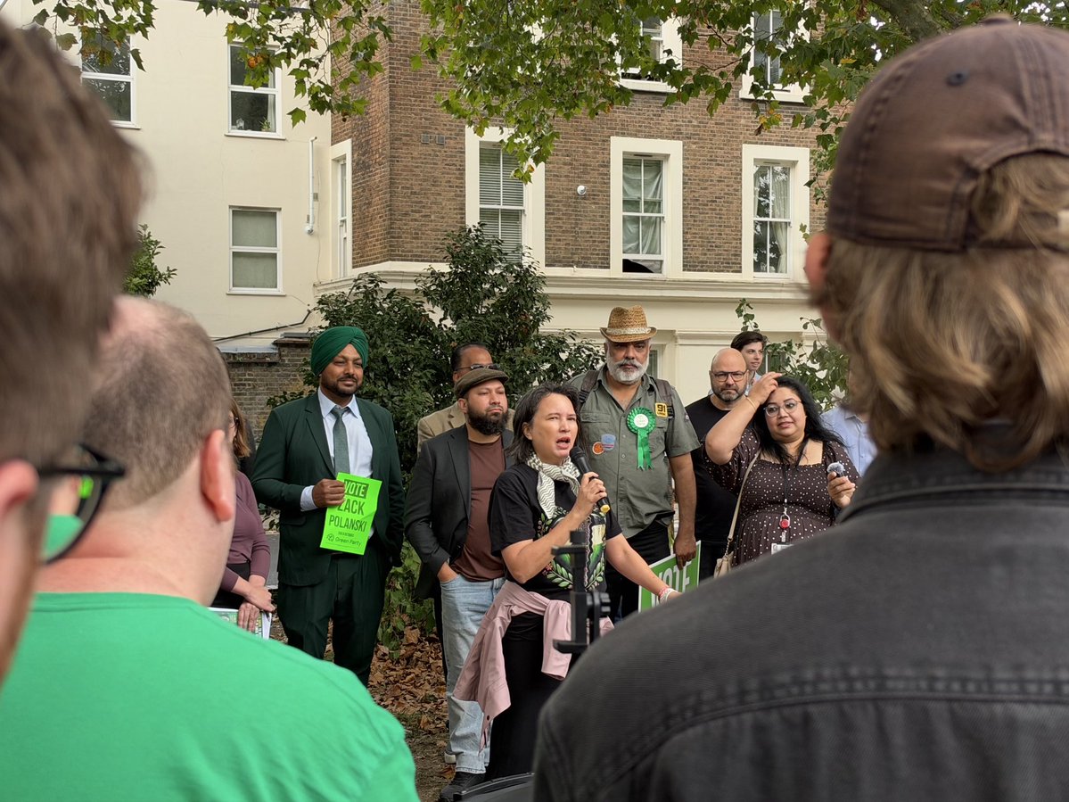 joehudsonsmall's tweet photo. Electric atmosphere in Camden. So many people are here today to hear from Animah, Salma, @MothinAli, @andrewfeinstein, @GreensOfColour, @muslim_greens and so many others.

There are only 10 days to polling day – sign up to make @ZackPolanski our 6th MP!
https://t.co/S4OKHQ6lpD https://t.co/cC32GnPqnL