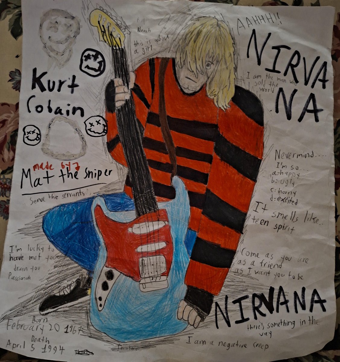 MatSniper512's tweet photo. @Neko_ttv My best art until now, Kurt Cobain from Nirvana https://t.co/iv4APlfSwv