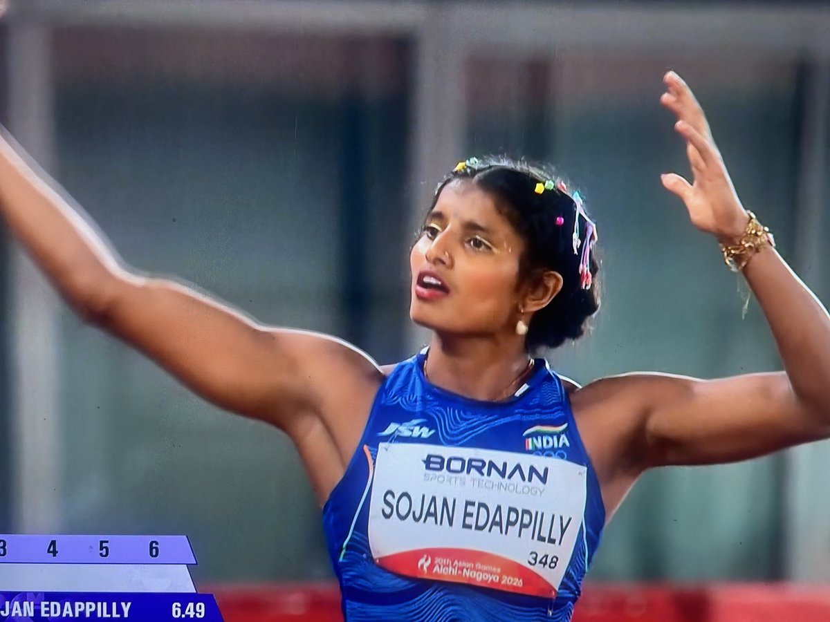 shivasportsind's tweet photo. #Athletics        

#Asiangames #LongjumpW

#Ancy won #Silver ; medal no 34 for #teamindia

@VishankRazdan @monster_zero123 @Anmolkakkar27 @TheKhelIndia @kaypeem @Flydon8 @Navinsports  @anushiyaxx @the_anandgoyal https://t.co/HHlNPxZgsC