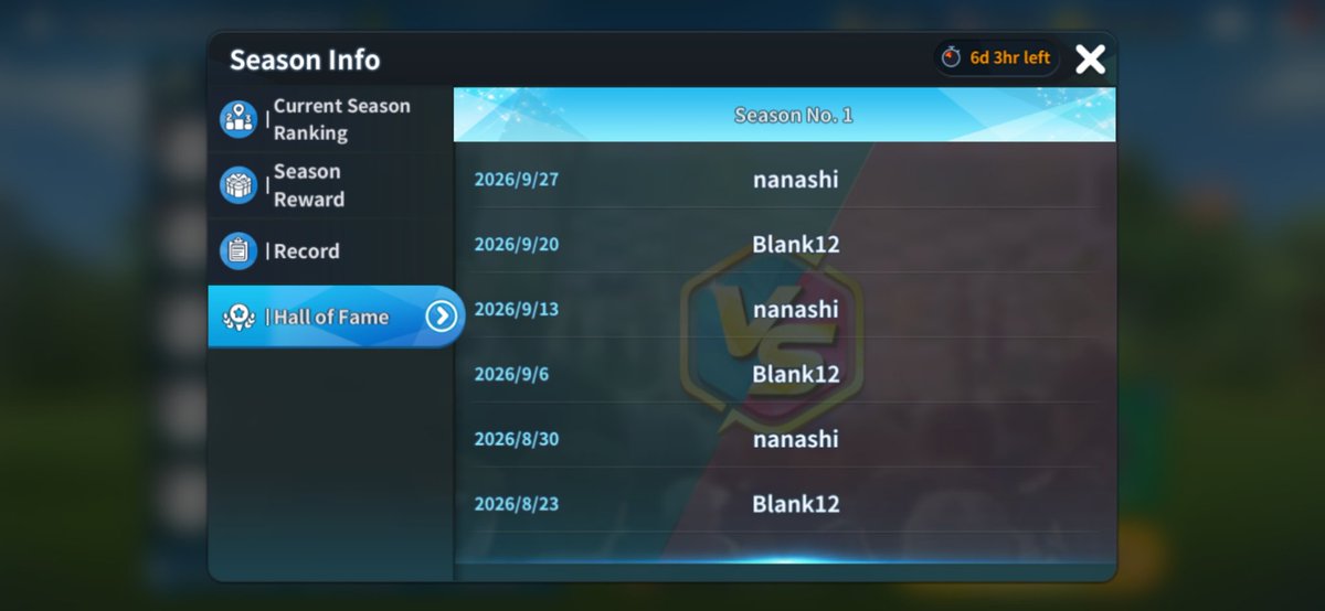 efg_nanashi's tweet photo. This is the fourth and final play history video that I had recorded for Team Ranking Match, dated September 13th, 2026. My score this week was 3147, the 2.6.7 update broke Team Rank and I forgot to check the rankings first to show the score.

#BirdieCrush
#バーディークラッシュ https://t.co/dVtHlptVZ9