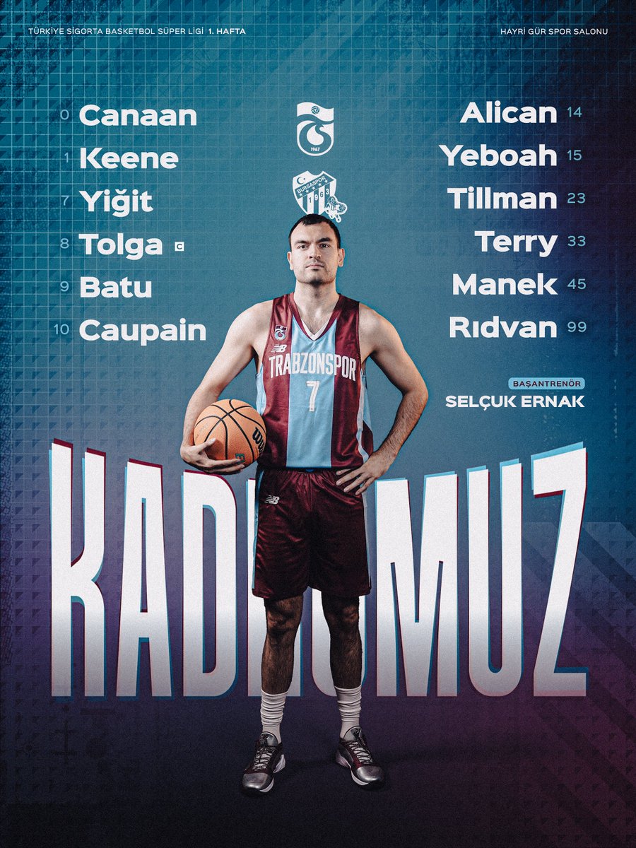 TSBasketResmi's tweet photo. 🗒 Bursaspor maçı kadromuz https://t.co/CA5POqHVBd