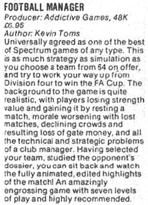 KevinToms's tweet photo. Another favourable review from the March 1984 issue of CRASH magazine 🙂

#KevinToms #FootballManager #CRASHmagazine #FootballGame #RetroGame #UKGame #AddictiveGames #ComputerGames #RetroComputers #HomeComputers #Microcomputers #80sComputers #UKComputers #UKRetro https://t.co/4fdrya836o
