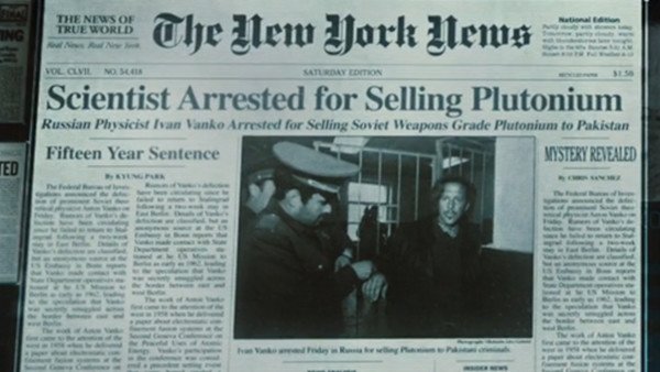 joshua_j28051's tweet photo. One of the funniest details in Iron Man 2 is when Tony is researching Ivan Vanko and finds an old newspaper article about Vanko being arrested for selling weapons-grade plutonium to Pakistan.

The photo used in the article is supposed to be a younger Vanko, but it’s actually a real photo of Mickey Rourke being arrested on a drug charge back in the 1980s.

They could’ve easily just made a fake photo for the movie, but apparently the real mugshot worked just fine 😂